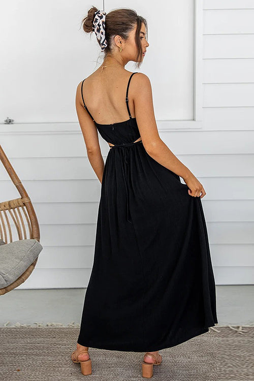 Always Enchanting Spaghetti Cutout Maxi Dress - 3 Colors