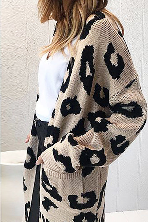Chancery Leopard Print Knit Sweater Coat - 8 Colors