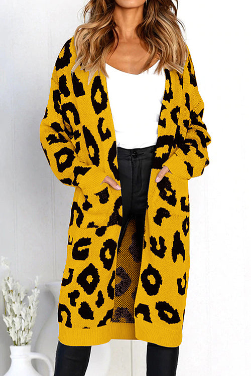 Chancery Leopard Print Knit Sweater Coat - 8 Colors