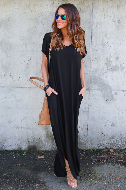 Ocean of Elegance Pocket Maxi Dress
