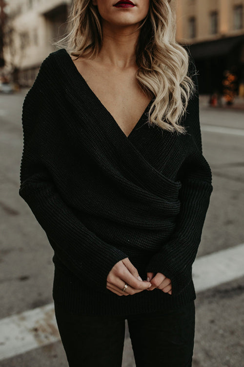 Just For You V-neck Wrap Sweater - 3 Colors