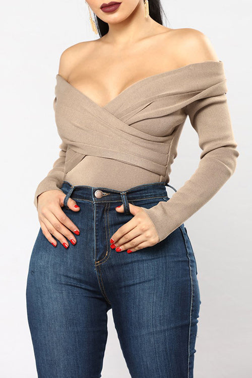 Cozy Twist Cross Front Knit Top - 2 Colors