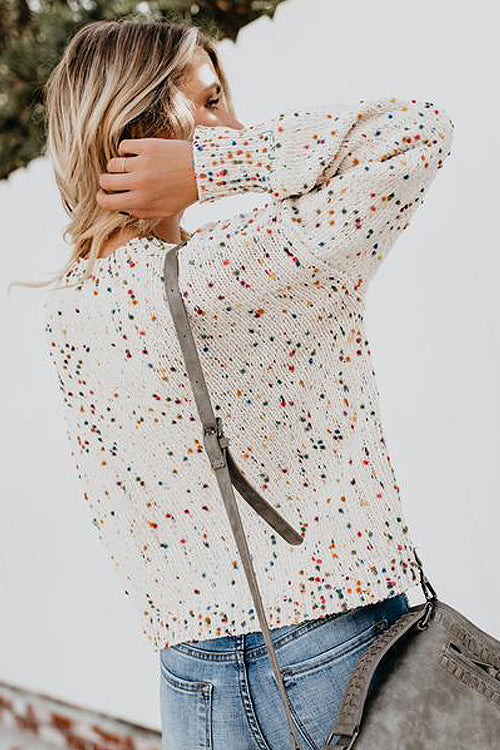 Slay All Day Colorful Dots Knit Sweater