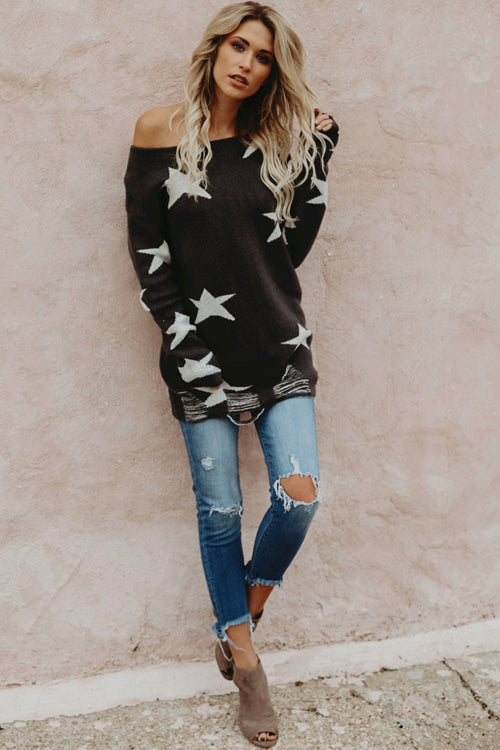 Wind Whisper Star Casual Knit Sweater - 2 Colors