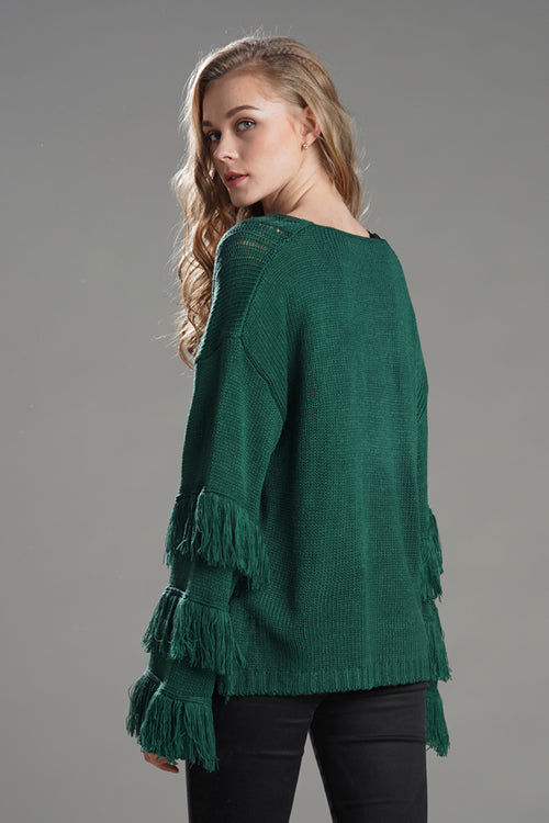 Look What You Made Me Do Tassel Knit Sweater
