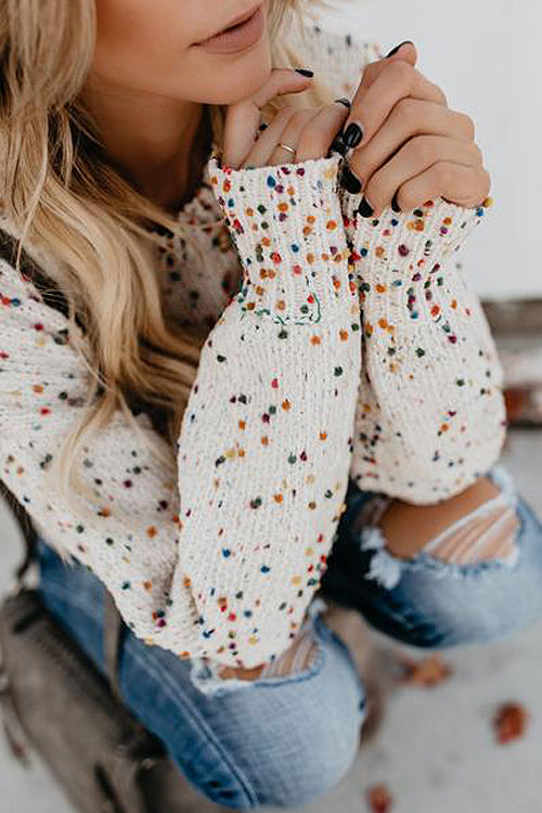 Slay All Day Colorful Dots Knit Sweater