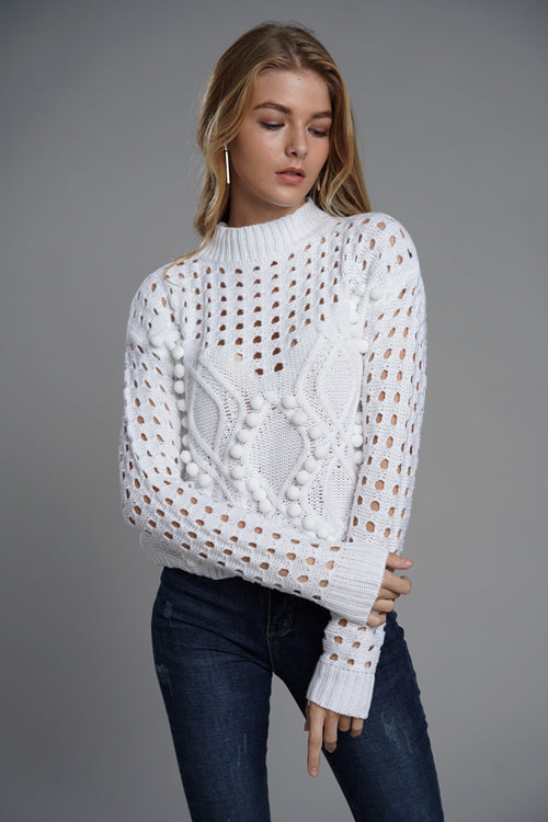 Do What You Love Hollow-out Cute Sweater - 2 Colors