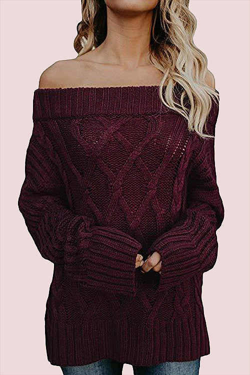 Carmichael Off the Shoulder Knit Sweater - 3 Colors